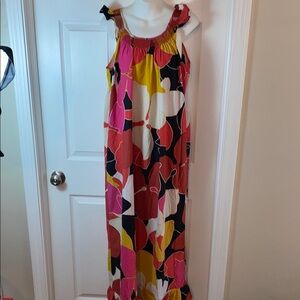 Multi Colored Sleeveless Maxi Sundress Resort Wear Mumu Loungewear